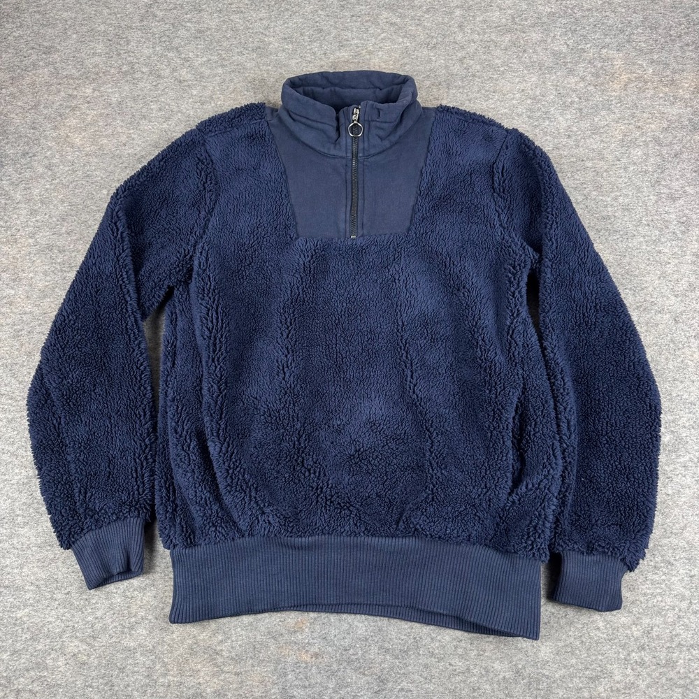 Sweaty Betty 1/4 Zip Sherpa Pullover Polyester Blue‎ Womens 4